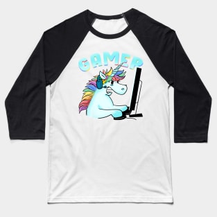 Unicorn Gamer Funny gamming Baseball T-Shirt